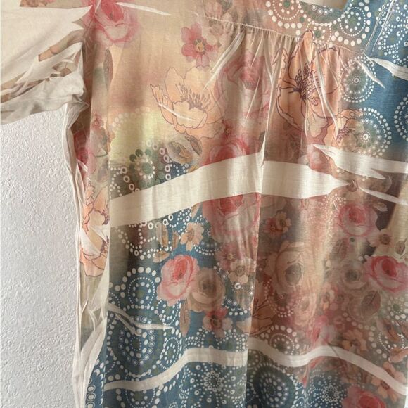 JW Women  3/4 sleeve square neck tie dye dye blouse size 2X - Picture 5 of 7